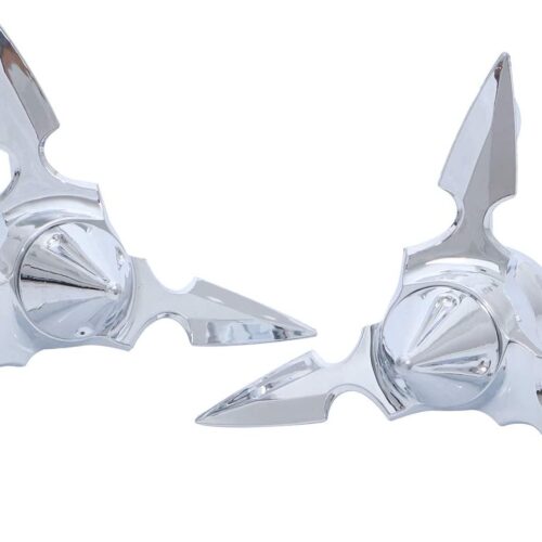 Pair Spun Blade Spinning Chorme Front Axle Cap Nut Cover for Harley - Image 6