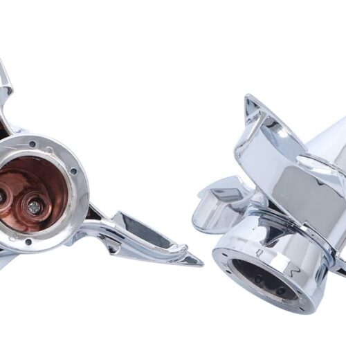 Pair Spun Blade Spinning Chorme Front Axle Cap Nut Cover for Harley - Image 5