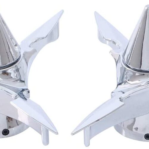 Pair Spun Blade Spinning Chorme Front Axle Cap Nut Cover for Harley - Image 3