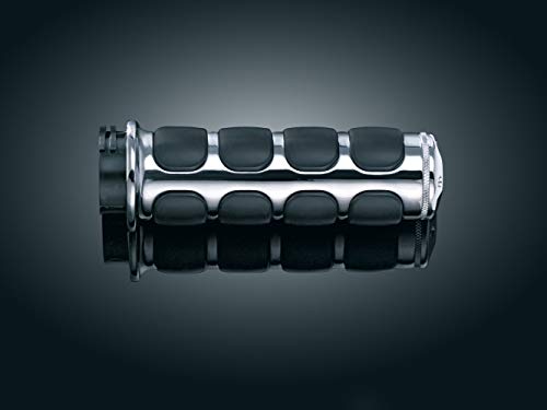 Kuryakyn 6205 Premium ISO Handlebar Grips for Dual Cable Throttle Control: 1982-2019 Harley-Davidson Motorcycles, Chrome, 1 Pair