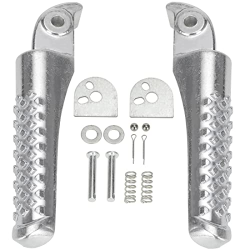 YOXUFA Mini Bike Foot Pegs Footrest Assembly for Coleman BT200X CT200U Trail 200 CT200U-EX CT100u Trail 100 CC100X 196cc 200cc 6.5hp Powersports Motor Left Right Silver 2 pack Parts