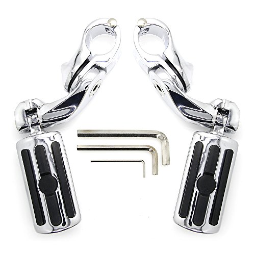 KONDUONE Motorcycle Highway Pegs Foot Rests fit 1.25" Engine Guard Parts Replacement for 1 1/4 Harley Davidson Road Glide, Electra Glide, Road King, Street Glide